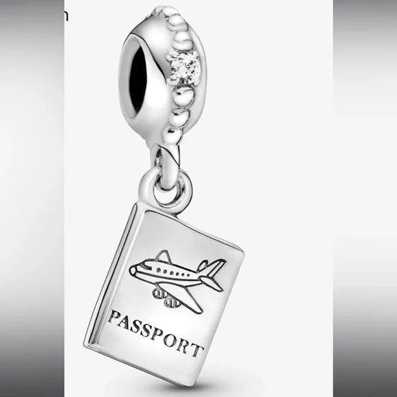 PANDORA Jewelry Passport Travel Dangle Cubic Zirconia Charm - Picture 1 of 2